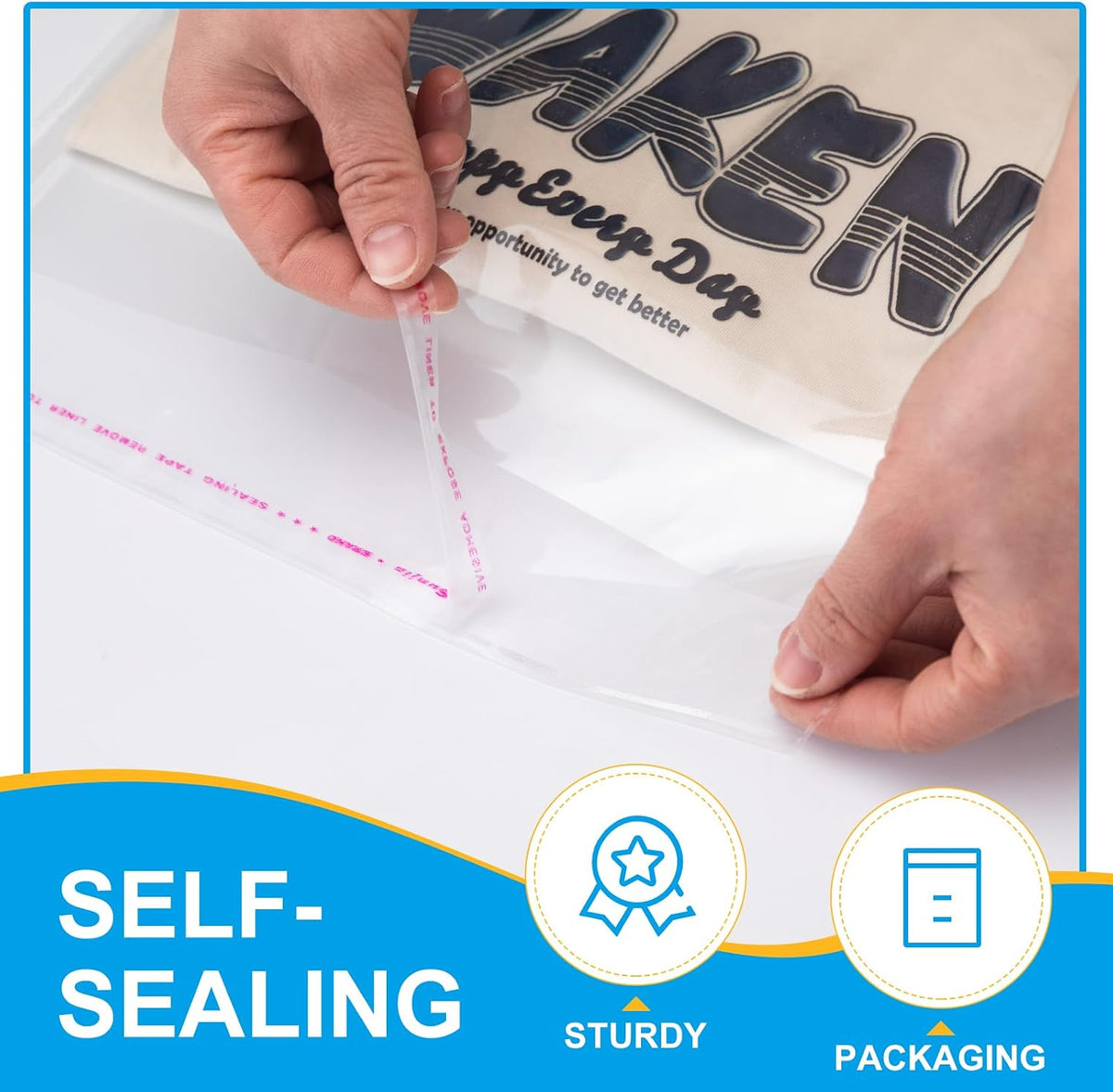 120 Count 10"x13" Clear Self Sealing Cellophane Bags