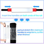 Stretch Wrap Film with Handles 15" x 760Ft Shrink Wrap