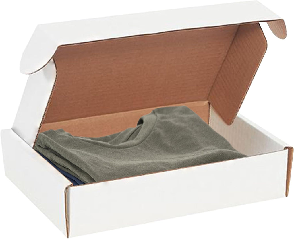 9 x 6 1/4 x 2 Inch-50-Pack, White Corrugated Shipping Box Mailers, Sturdy Shipping Boxes, Professional Packaging for