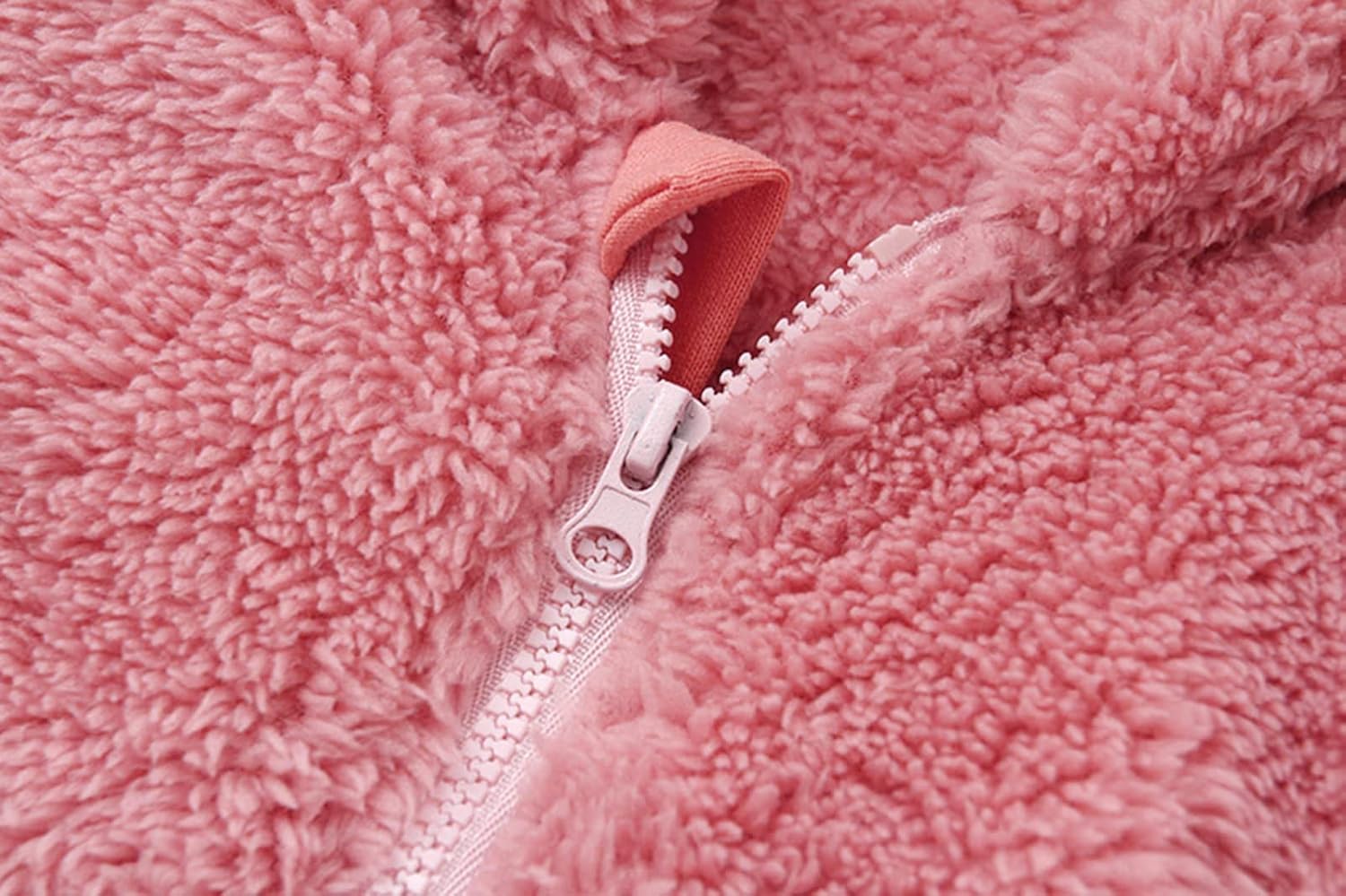 Baby Furry Jumpsuit Infant Bear Onesies Zipper Long Sleeve One-Piece Romper Hoodie Baby Outwear Snowsuit