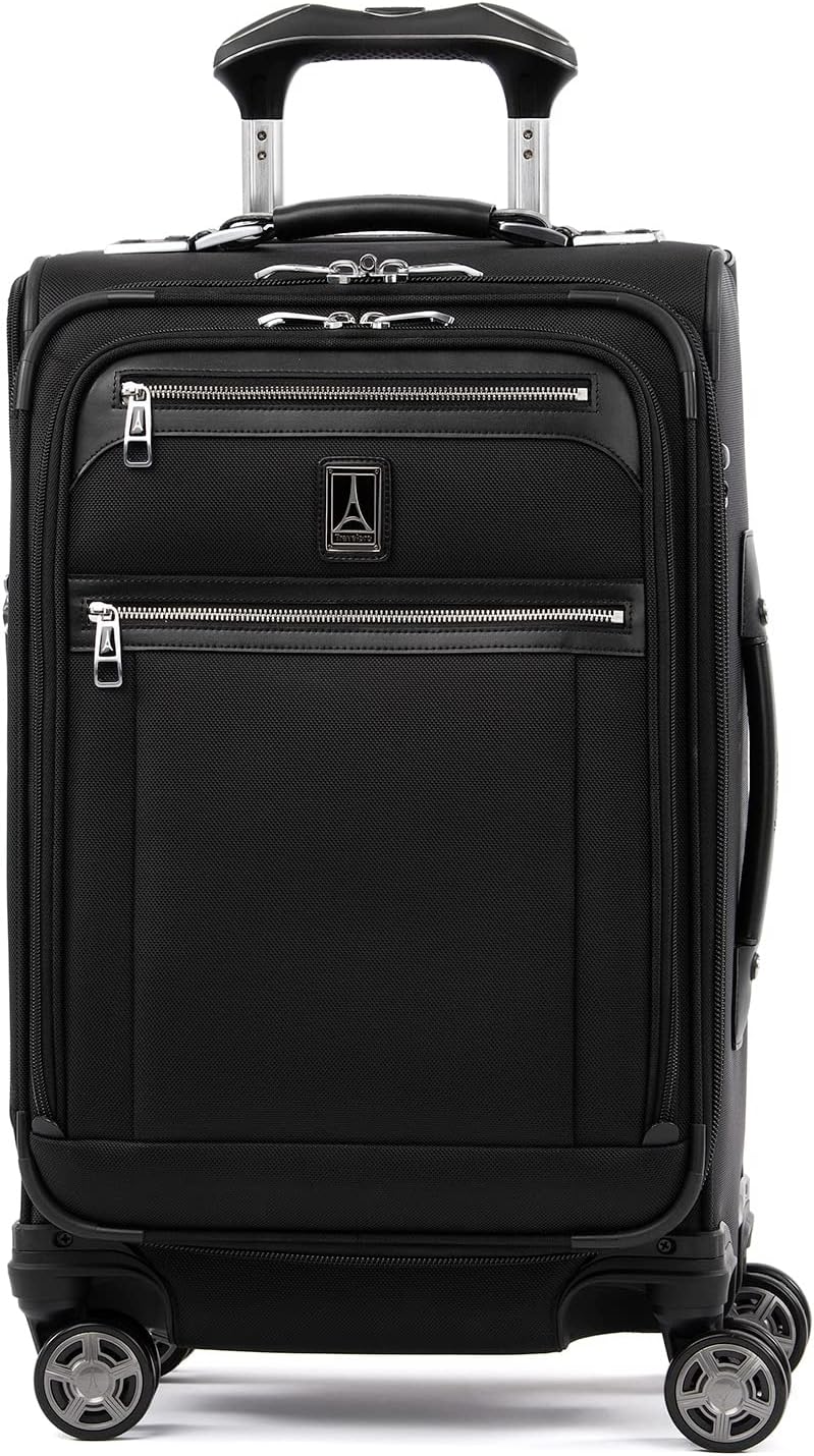 Platinum Elite Softside Expandable Carry on Luggage, 8 Wheel Spinner Suitcase, USB Port, Suiter, Men and Women