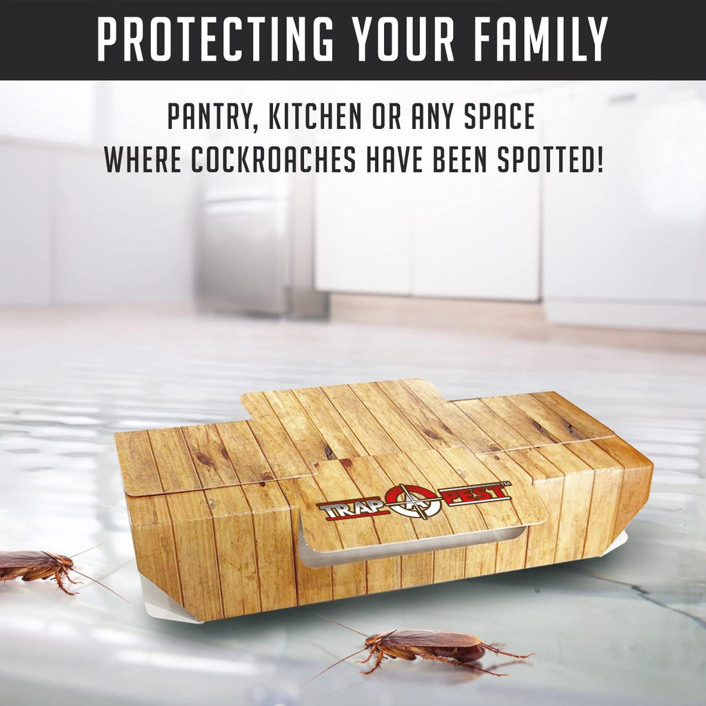 Sticky Indoor Roach Traps - Non-Toxic Glue Traps - 18 Pack | Heavy-Duty Glue Traps for Roaches, Waterbugs & Crawling