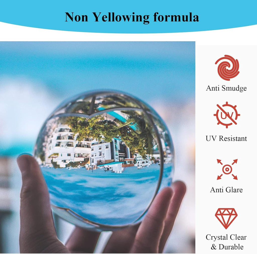 Epoxy Resin, 32OZ Epoxy Resin Crystal Clear, Not-Yellowing No-Bubble, Self Leveling Easy Pour/Mix 1:1 Casting Kit &