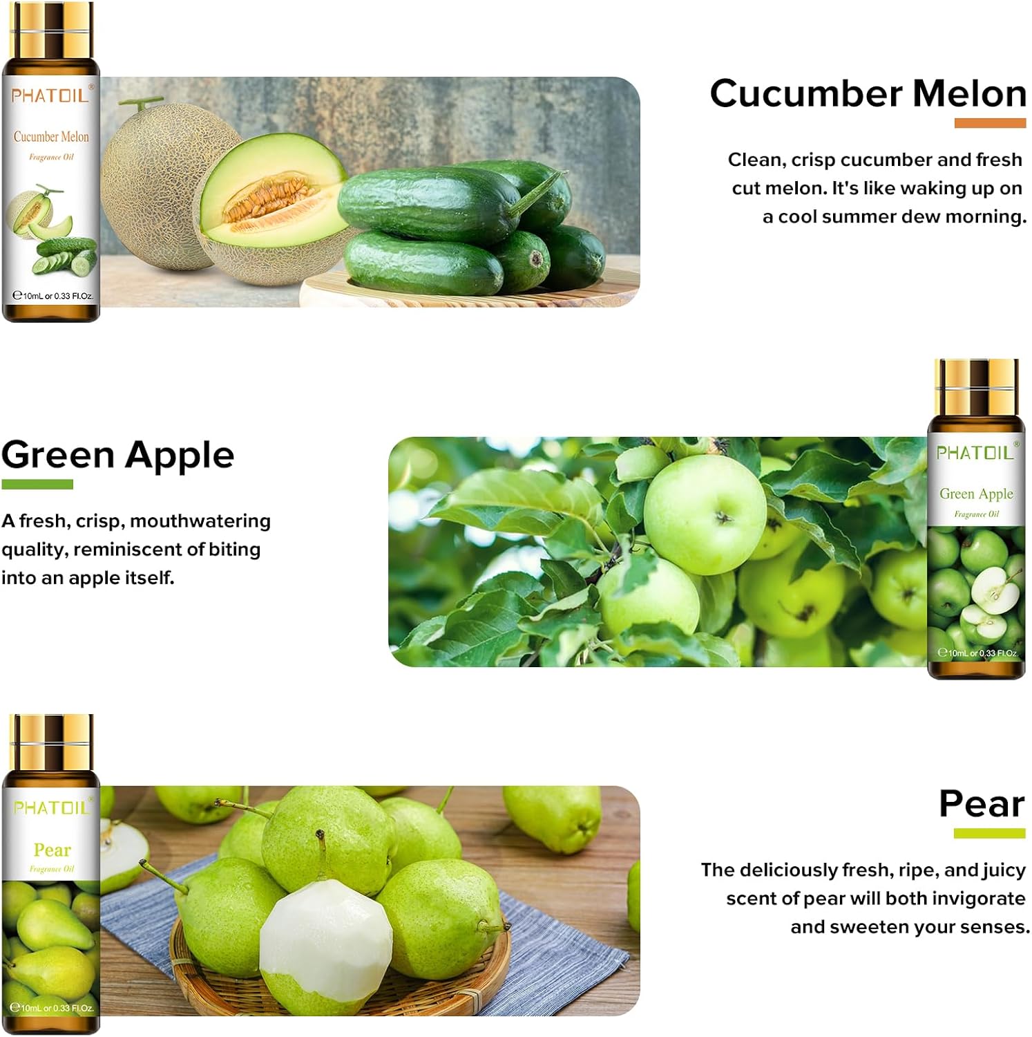 Fruit Fragrance Oil Set for Diffusers for Home, Soap Candle Making | Refresh Space, Aromatherapy, DIY Air Freshener