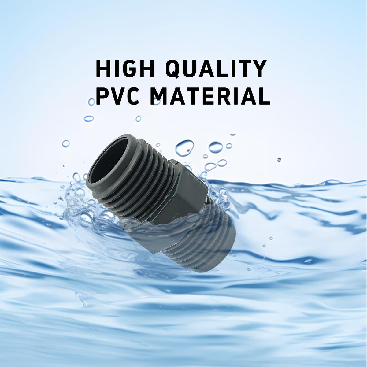 5PCS 1/2" PVC Hex Nipple Fitting