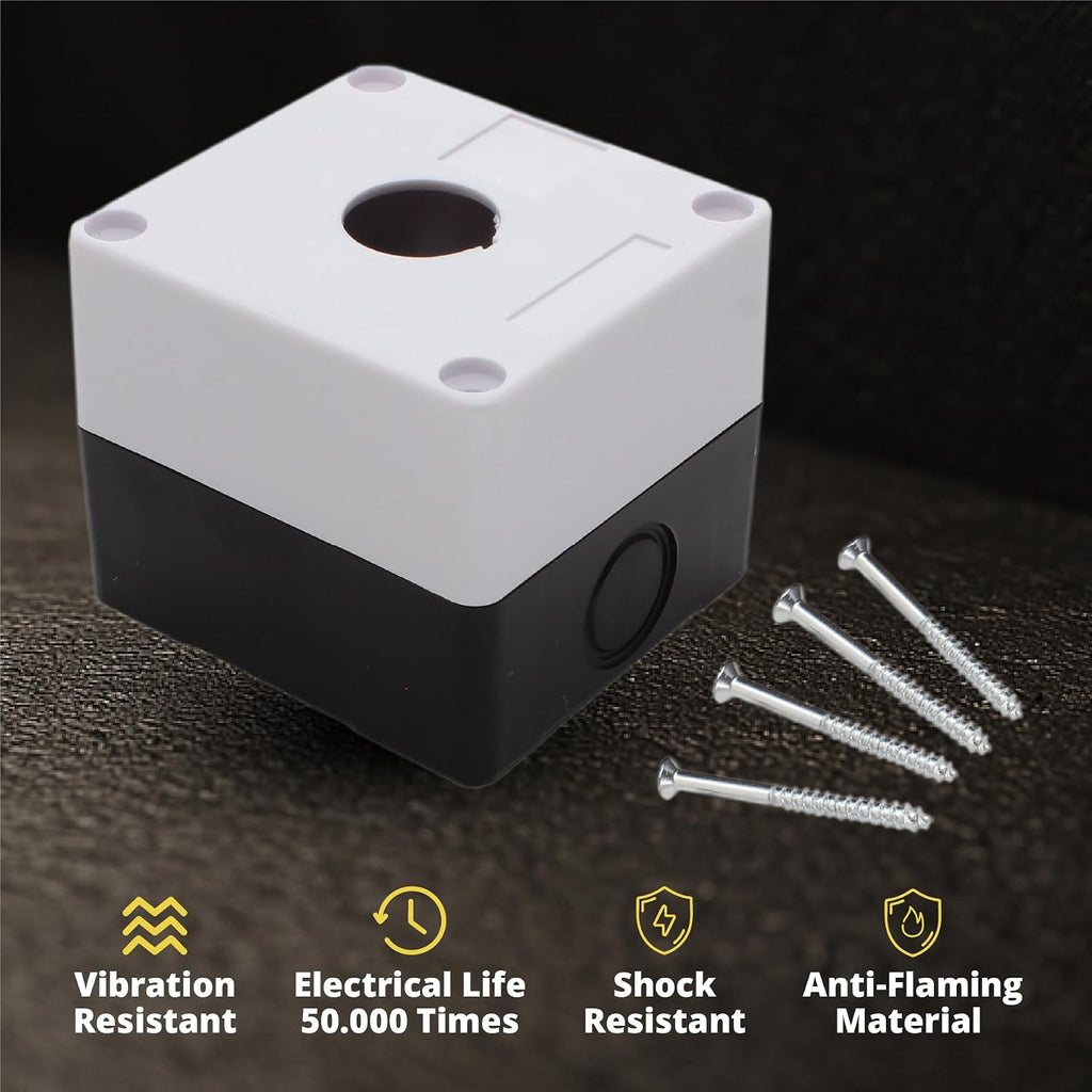 22mm Push Button Control Station Box, Single Hole Enclosure 2 Pack