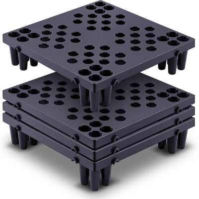 4 Pack Plastic Pallets for Storage, 15.8 x 15.8 x 3.9" Interlocking Plastic Floor Pallets, Waterproof, Lightweight