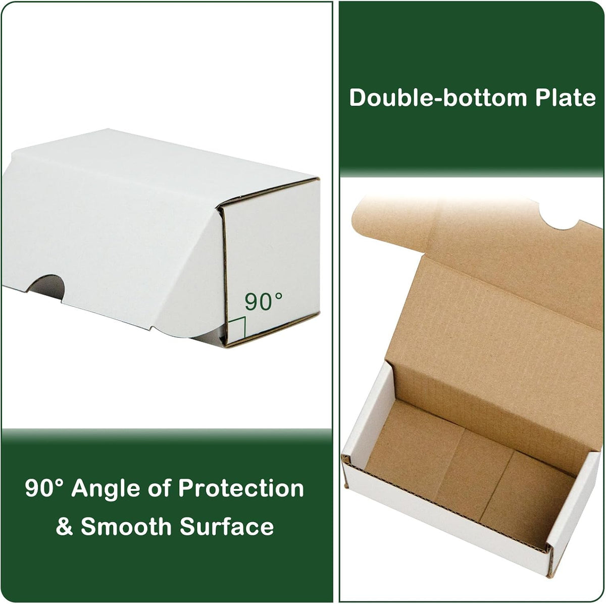 4.6x2.2x2.2 Inches Shipping Boxes Set of 50, White Corrugated Cardboard Box Literature Mailer for Packing Small