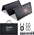 60W Portable Solar Panel,60 Watt Foldable Solar Panels Chargers with QC3.0 USB-A USB-C DC5521,IP67 Waterproof Power