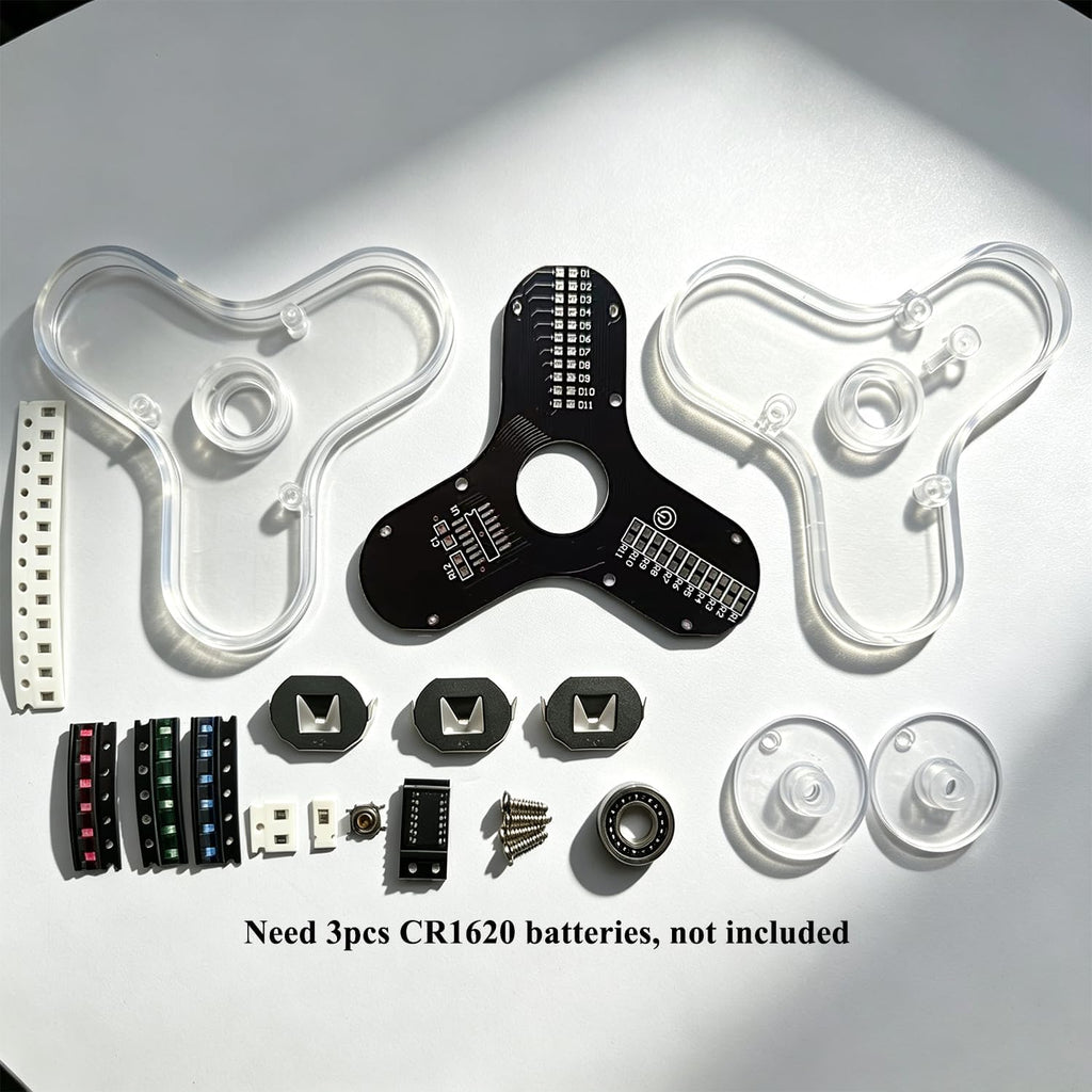 Soldering Practice Kit 3 Leaves Fidget Spinner Soldering Project Electronics Kit LED Flashing Light DIY Electronic