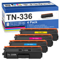 TN336 High Yield Toner Cartridges Set 4-Pack Compatible for Brother TN336