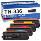 TN336 High Yield Toner Cartridges Set 4-Pack Compatible for Brother TN336