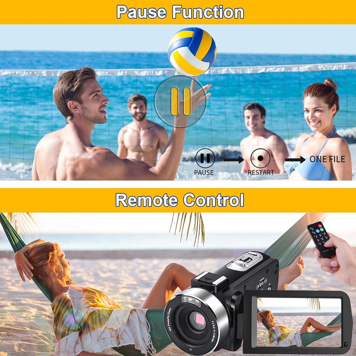 Video Camera Camcorder Full HD 1080P 30FPS 24.0 MP IR Night Vision Vlogging Camera Recorder 3.0 Inch IPS Screen 16X