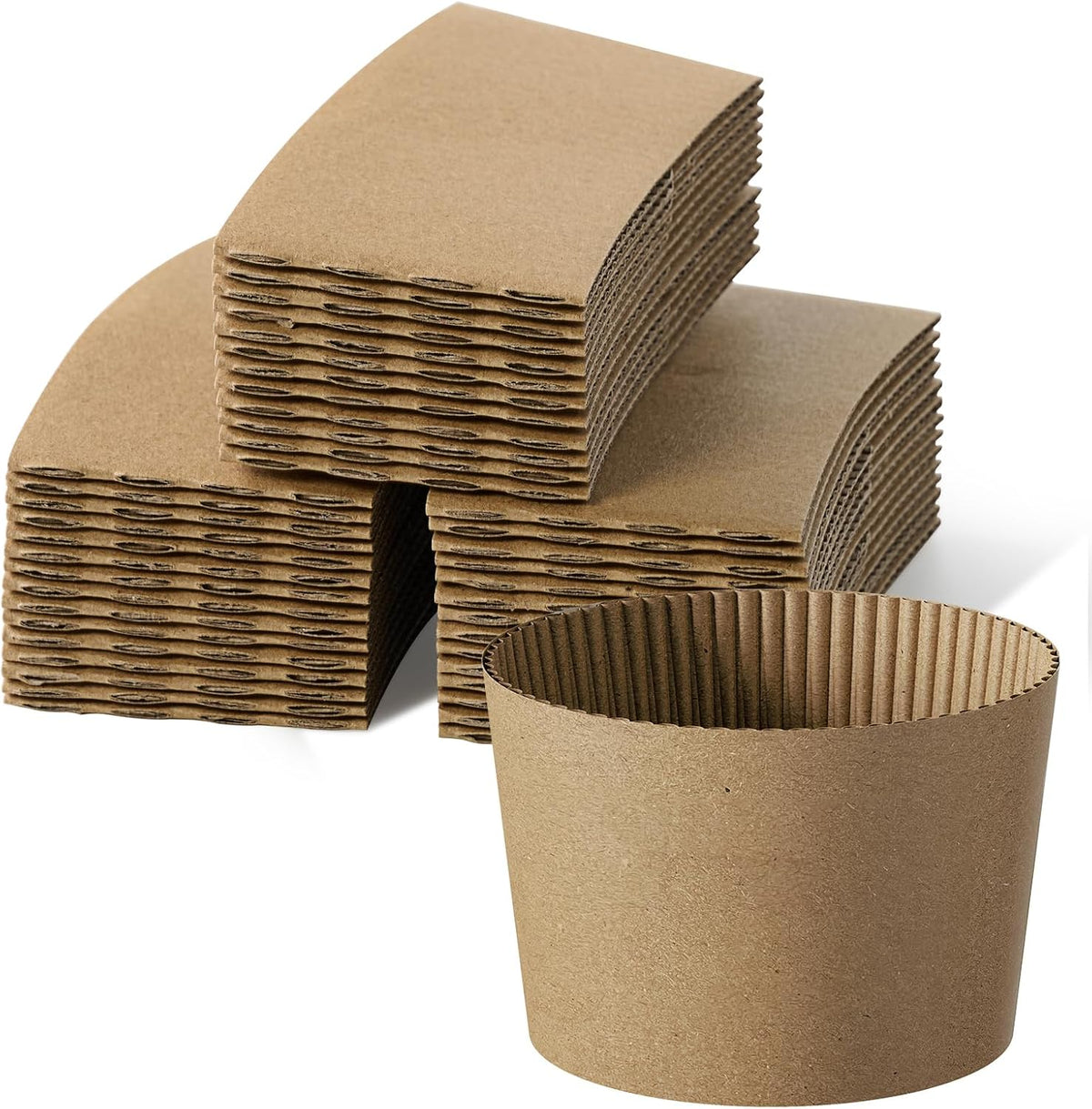 500 Pack Paper Coffee Cups Sleeve Brown
