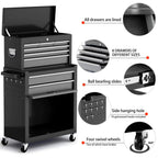 8-Drawer Tool Chest with Wheels, 42'' Rolling Tool Chest Heavy Duty,Black
