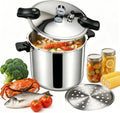 23-24QT Aluminum Pressure Cooker with Pressure Gauge, Heavy-Duty Large Capacity Pressure Canner for Restaurant