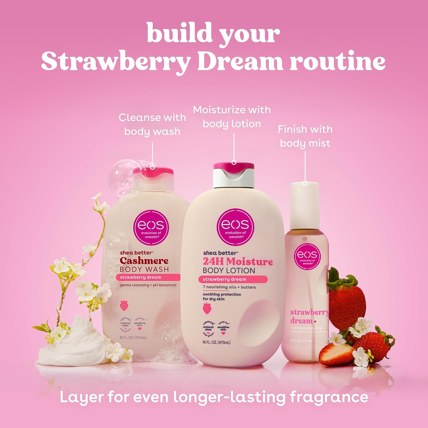 Cashmere Body Mist, Strawberry Dream, Body Spray for Women, Strawberry Perfume, Hair Mist, Moisturizing, Hyaluronic