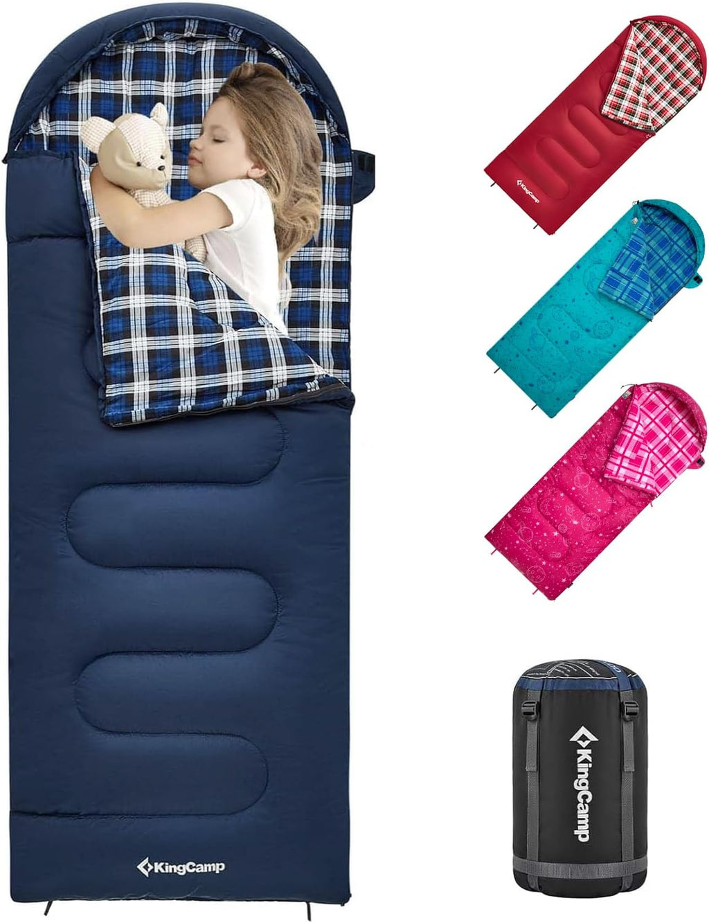 45°F Kids Sleeping Bag, 100% Flannel Sleeping Bag for Child | Lightweight Waterproof & Compact Sleeping Bags Cold