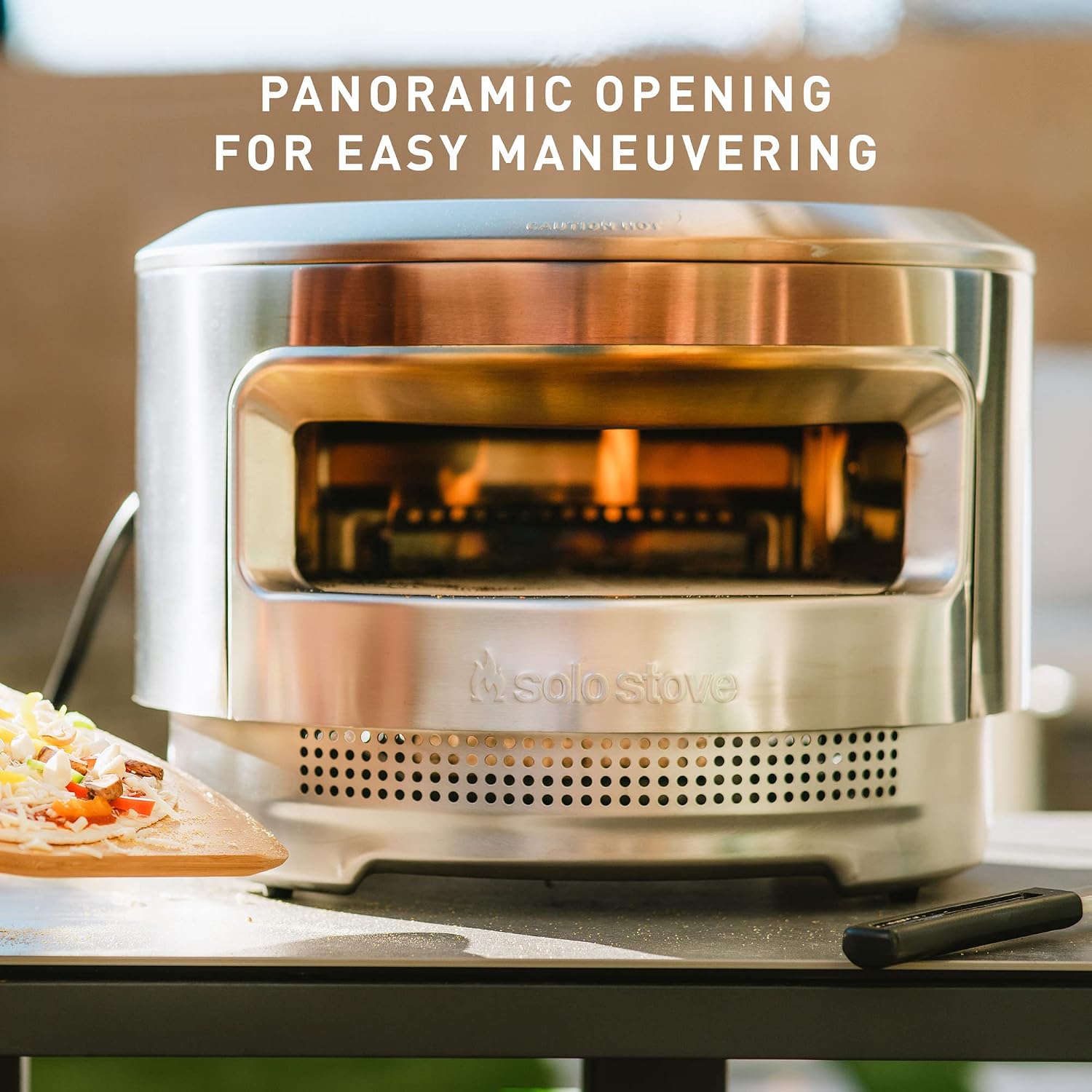 Pi Pizza Oven, Wood & Gas Burner | Incl. Stainless Steel Outdoor Maker, Burning Assembly, Burner, Cordierite Stone