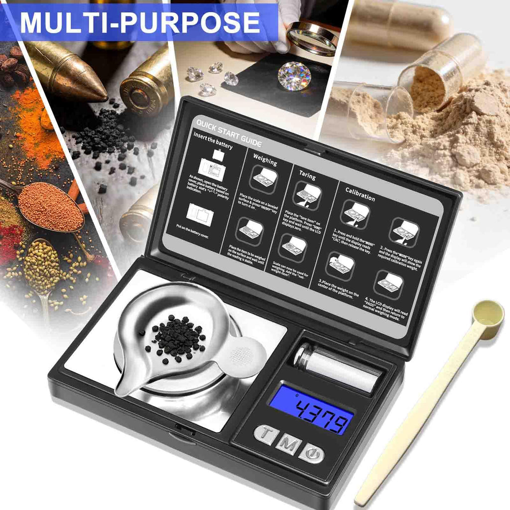 Digital Milligram Scale, 50g/0.001g Powder Scale with Cal Weight
