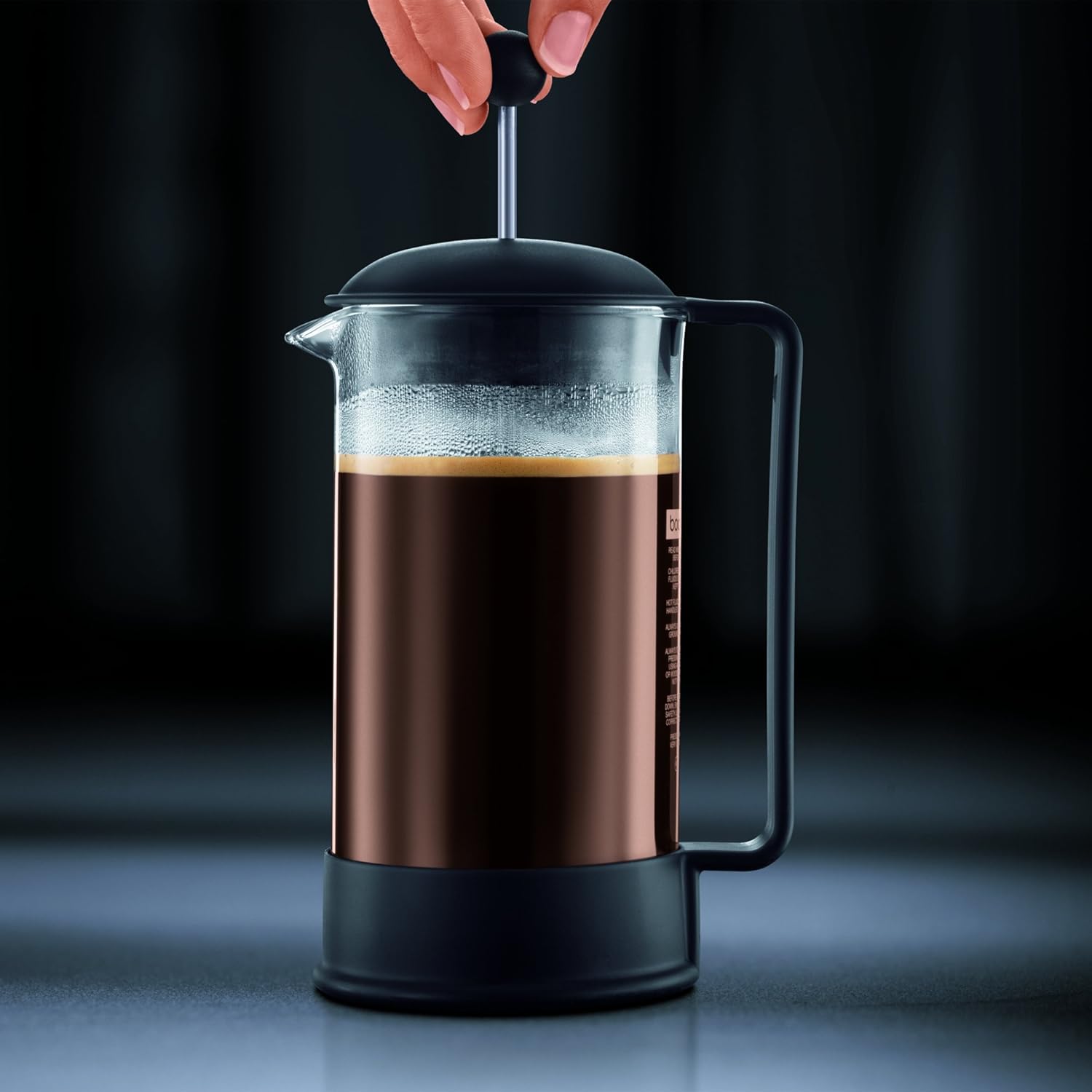34oz Brazil French Press Coffee Maker, High-Heat Borosilicate Glass, Black - Made in Portugal