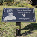 Headstones for Graves with Photo Personalized,12 x 6" Temporary Grave Markers for Cemetery for Humans Memorial