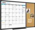 XBoard Dry Erase Calendar Whiteboard 28 X 20 - Combo White Board Calendar Monthly, Magnetic White Board + Corkboard