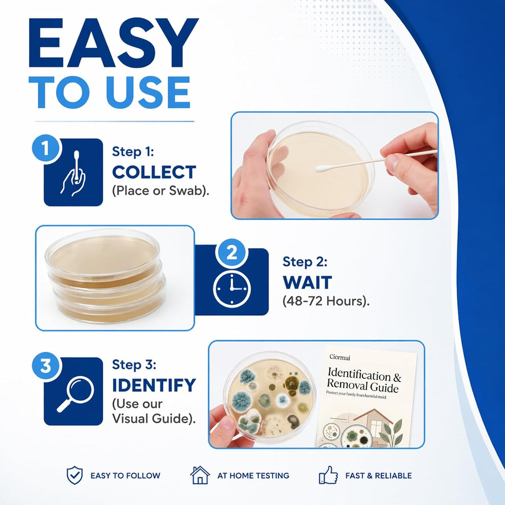 Mold Test Kit for Home, 16 Detection Tests, DIY Mold Detector for Indoor Air Quality, Home Surfaces & HVAC Systems