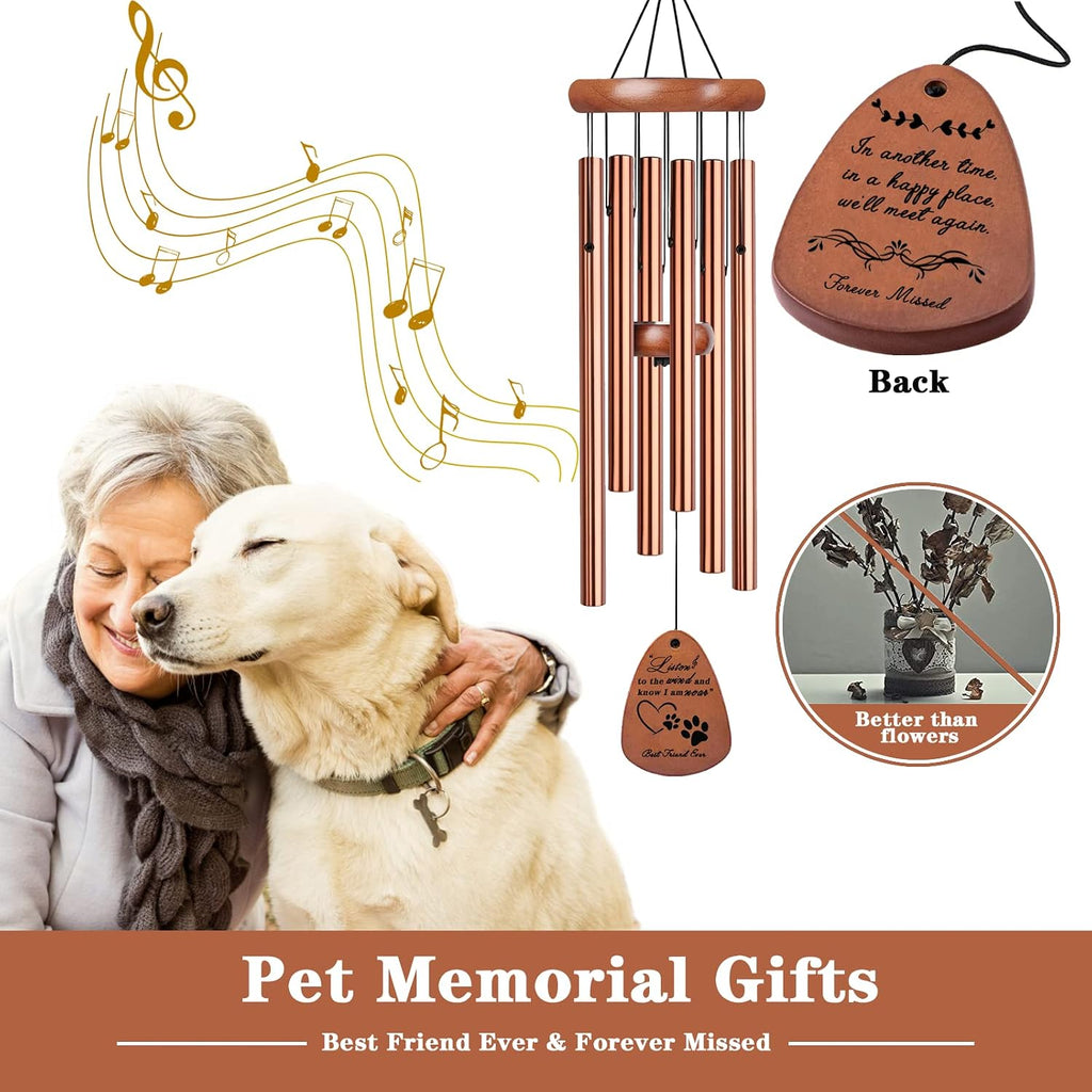 Pet Memorial Gifts for Dogs, 28" Pet Memorial Sympathy Wind Chimes