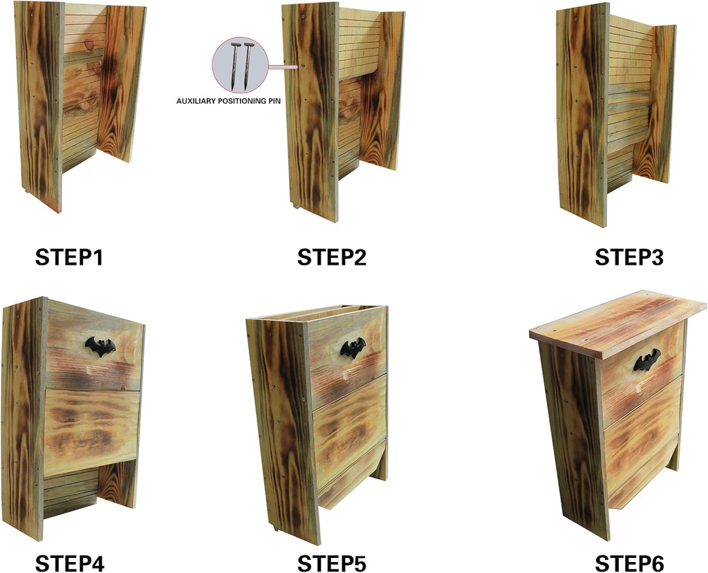 Large Solid Wood Bat House - Dual-Chamber Habitat to Attract Insect-Eating Bats | Includes Pre-Drilled Mounting Kit