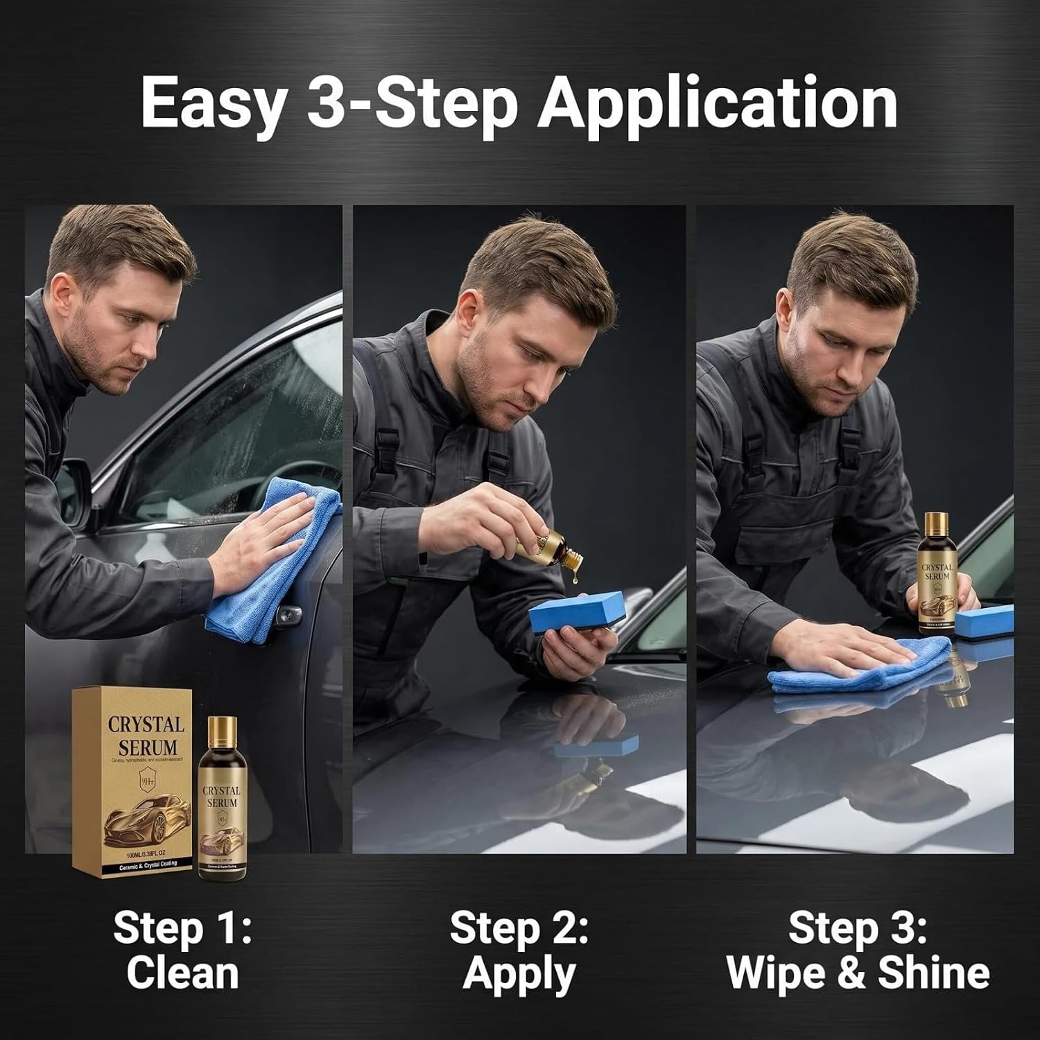 2PC PTZ Crystal Serum,2026 Upgrade Graphene Ceramic Coating for Cars,Car Coating Spray,9H Hardness, Long-Lasting