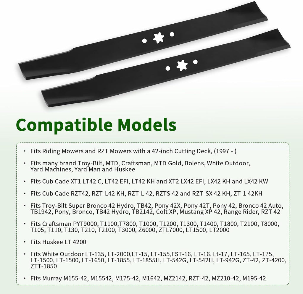 DOCAS 21 inch Mower Mulching Blades for 42" Cut, 742-04308, 2 Pack