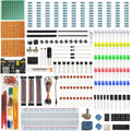 Electronics Component Fun Kit w/E-Book, Upgraded Electronic Starter Kit with Breadboard, Jumper Wires, PCB Soldering