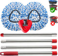 Spin Mop Replace Heads for O Cedar Rinse Clean 2 Tank System, Spin Mop Replacement Head 2 Microfiber Mop Refills, 1