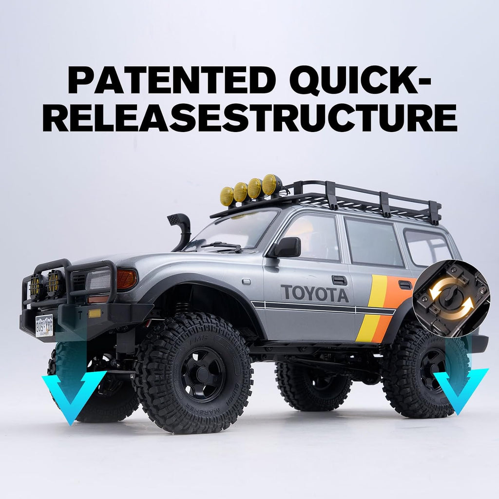 FMS FCX10 1/10 RC Crawler Land Cruiser LC80 Toyota Licensed, 4WD 2.4Ghz RC Rock Crawler, Hobby Grade Off-Road RC with