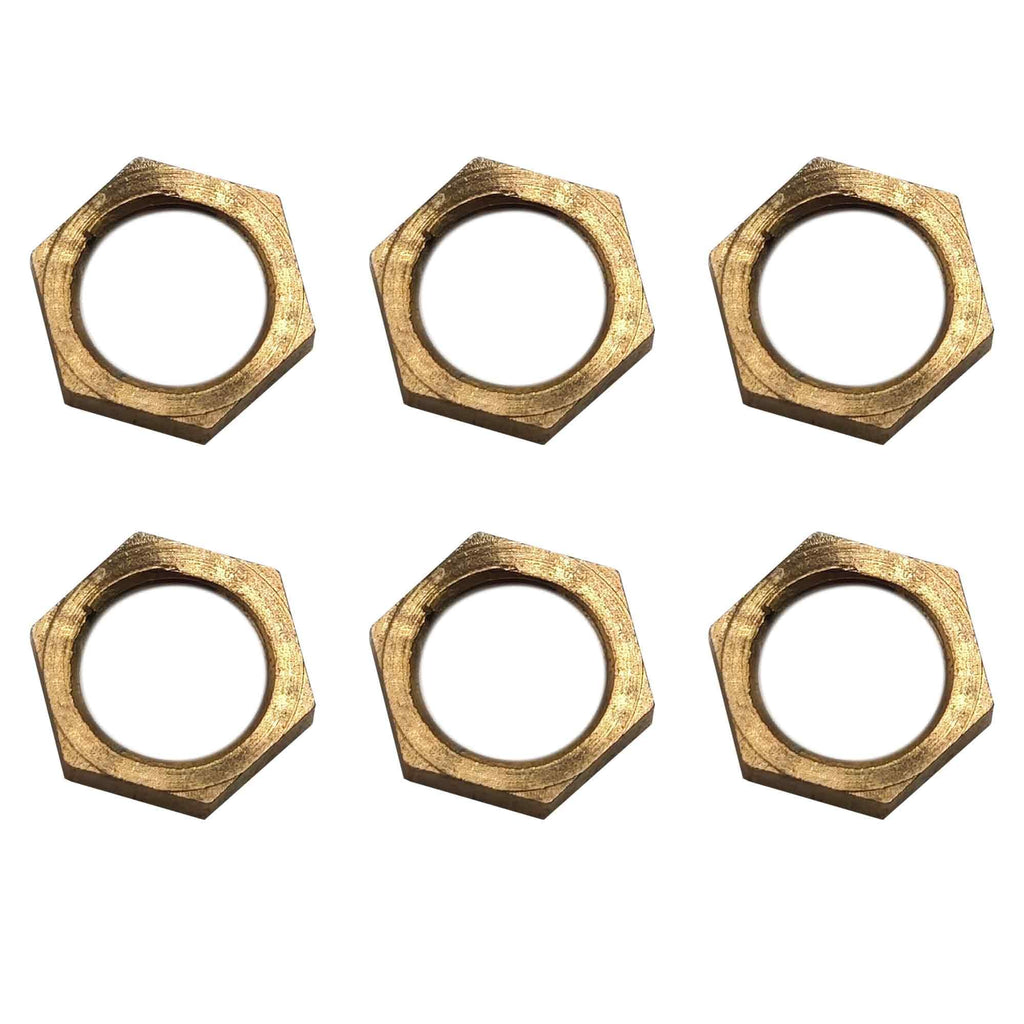 Virello 6Pcs 1/8" NPT Brass Pipe Fitting Hex Lock Nut