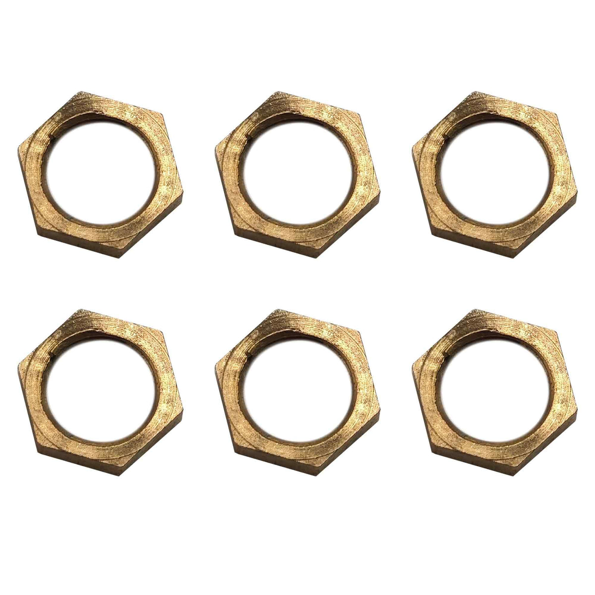 Virello 6Pcs 1/8" NPT Brass Pipe Fitting Hex Lock Nut
