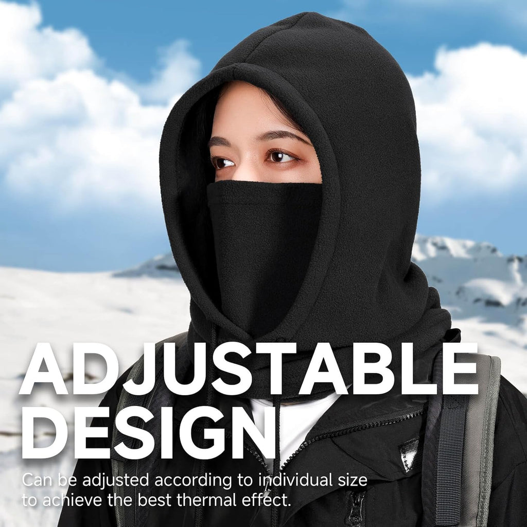 Face Balaclava Ski Mask: Windproof Thermal Convertible for Men Women | Fleece Warm Hooded Full Head Cover Neck Scarf