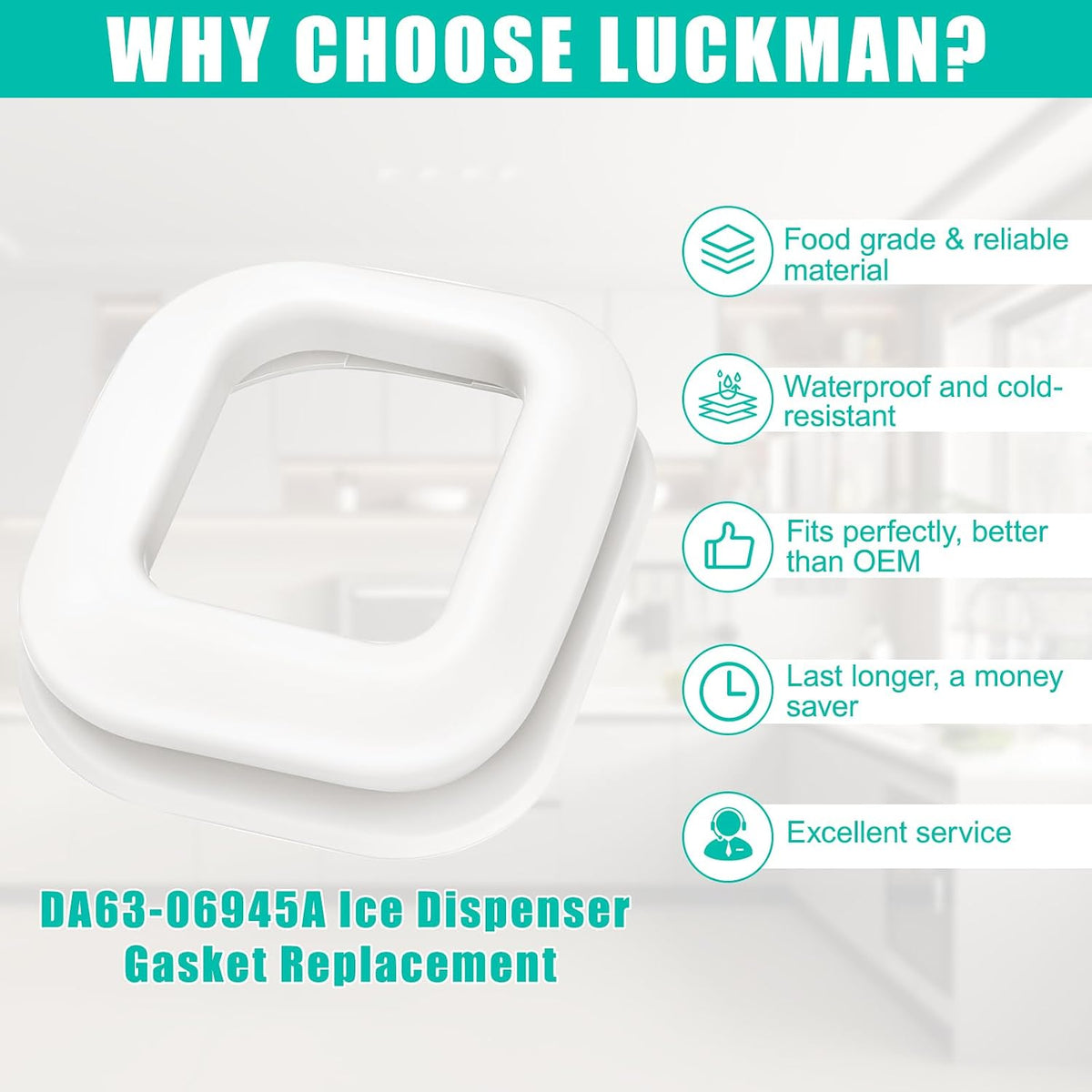 Upgraded DA63-06945A Refrigerator Ice Chute Gasket Cap Compatible with Samsung Ice Chute Gasket Seal Replacement Parts RF28HMEDBSR RF28JBEDBSR RF263TEAESR RF23HCEDBSR Dispenser Gasket