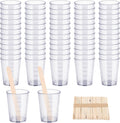 Resin Mixing Cups and Sticks, 110 Packs Epoxy Measuring Cups Kit - 60PCS 100ml Disposable Graduated Cups, 50PCS