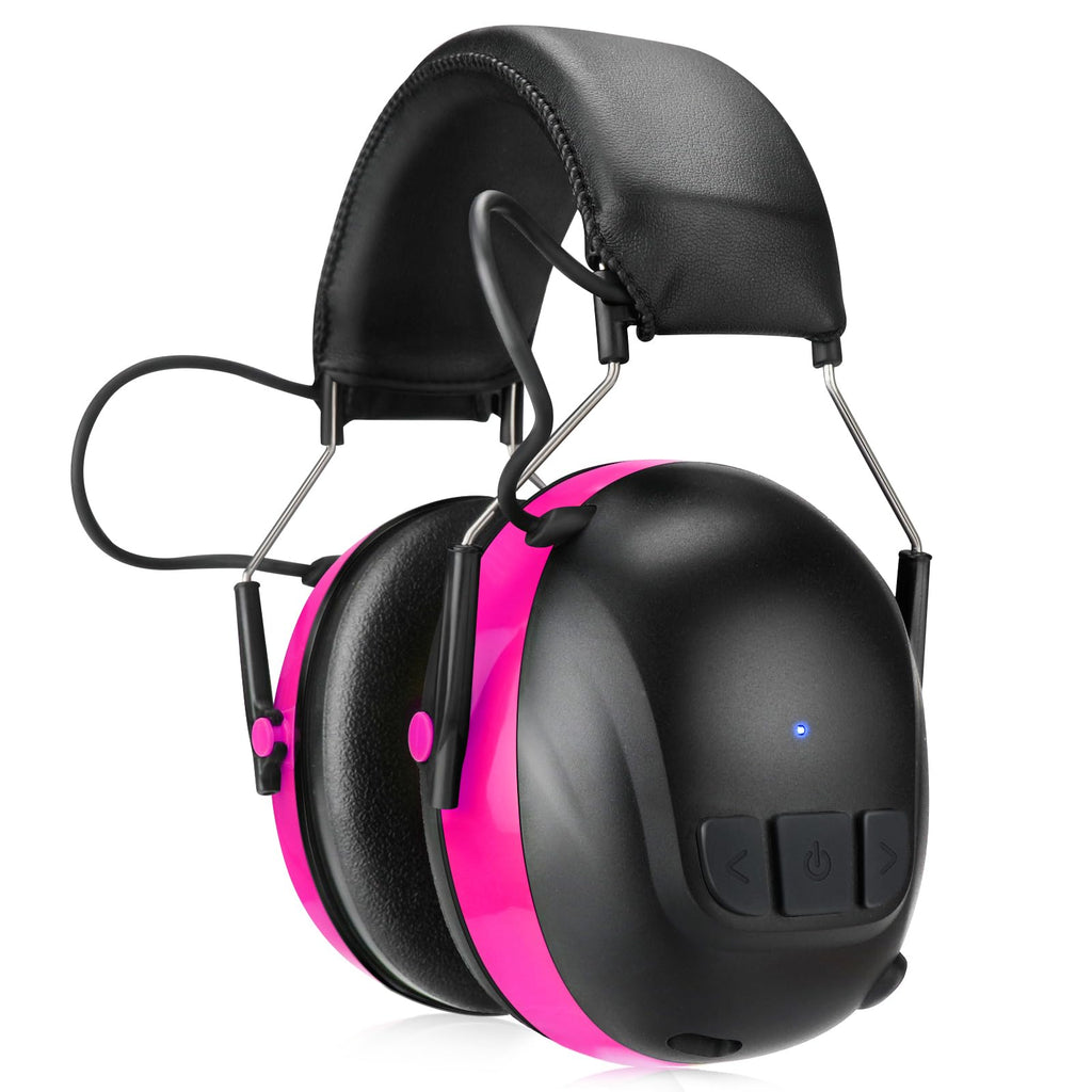 Bluetooth 6.0 Hearing Protection with 120H Working Time, 30dB Safety Earmuffs, Rechargeable Bluetooth Work
