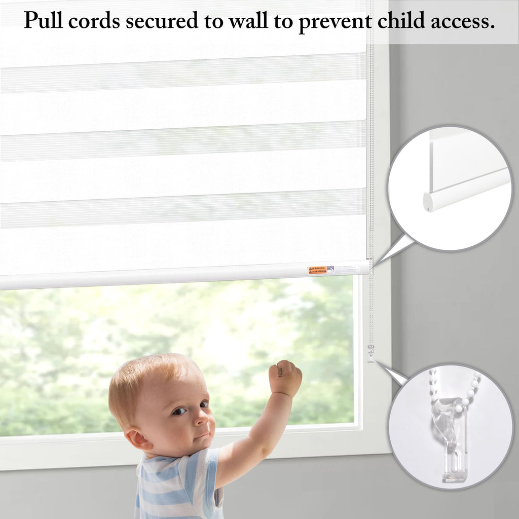 Zebra Blinds for Windows, White, 35 in (W) x 64 in (H)