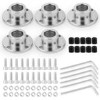QCQIANG 5PCS 12mm Flange Coupling, Motor Shaft Coupler, Flanged Shaft Mount, for DIY Handmade Model