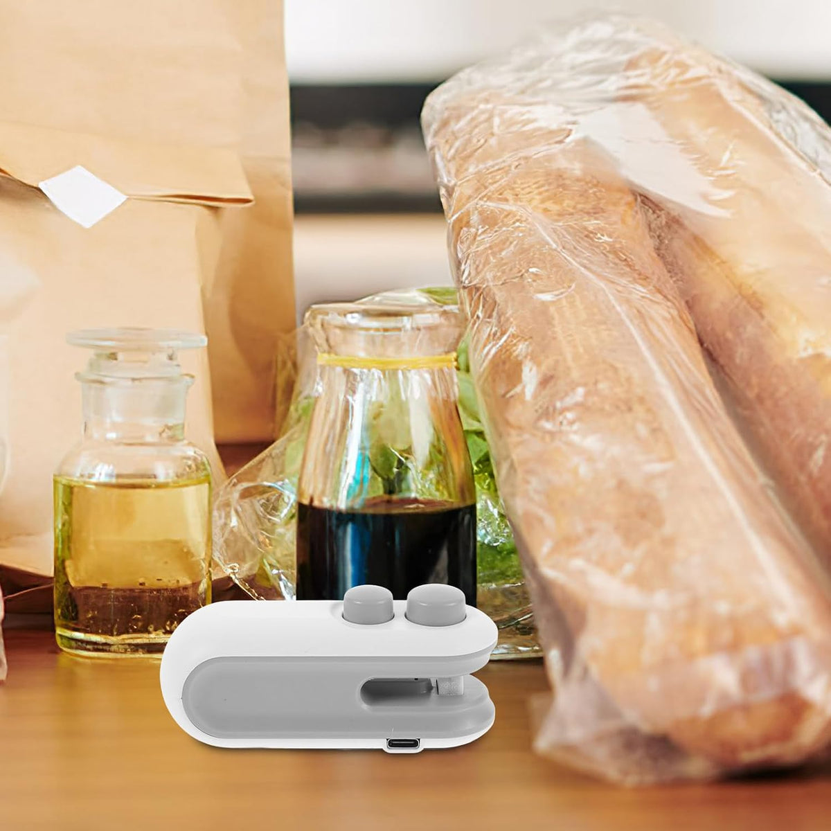 Portable Handheld Mini Heat Sealer Machine for Chip Bags, White