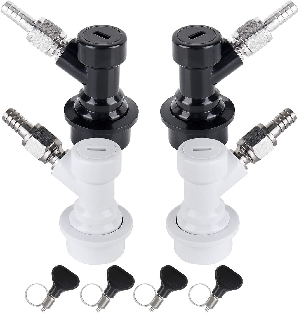 2 Pairs Ball Lock Disconnect Set, 5/16''Gas 1/4''Liquid Barb Fitting | Ball Lock Keg Connectors Cornelius Corny Keg