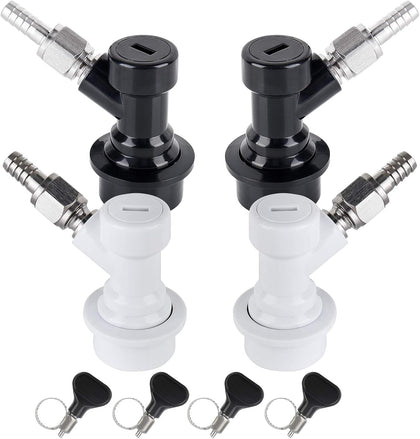 2 Pairs Ball Lock Disconnect Set, 5/16''Gas 1/4''Liquid Barb Fitting | Ball Lock Keg Connectors Cornelius Corny Keg