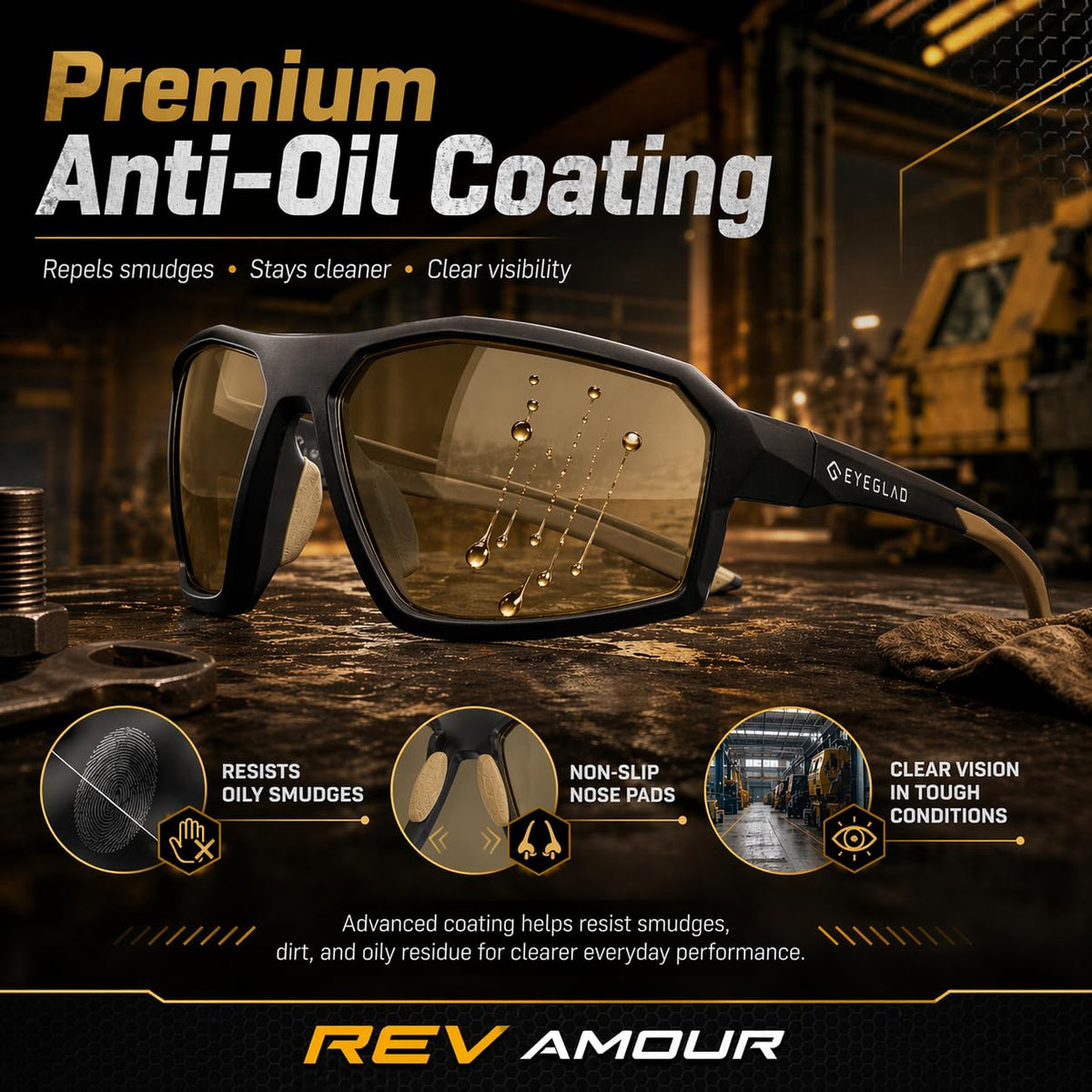REV Amour Z87+ Safety Glasses UV400 (Blush Drift)