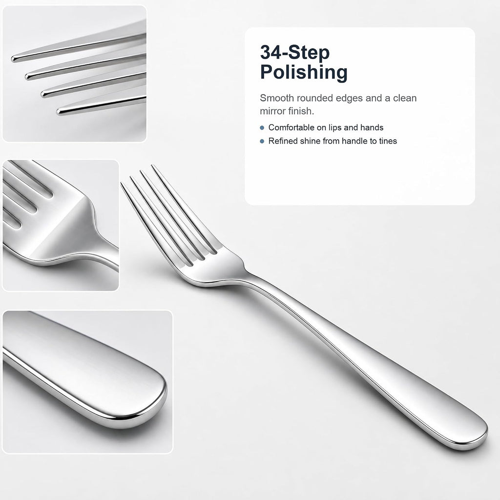 12 Piece Dinner Forks Set, 18/10 Stainless Steel Forks Silverware, 8 Inch