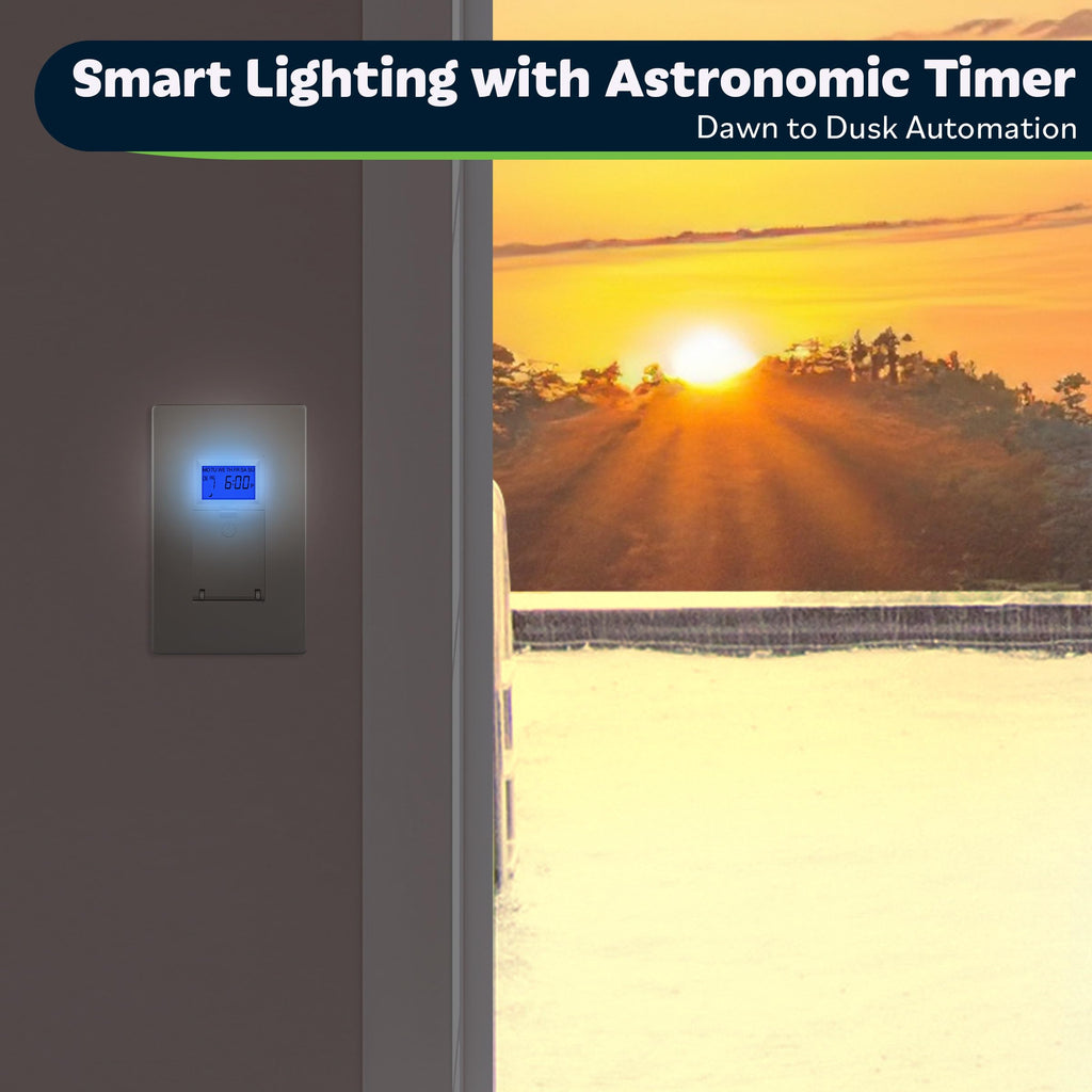TOPGREENER 7-Day Digital Astronomic Timer Switch, Nickel, UL Listed