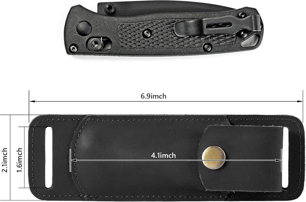Knife Sheath,Belt Buckle Knife Sheath,Leather Knife Sheaths for Belt,Pocket Knife Folding EDC Belt Knife Holster,Open